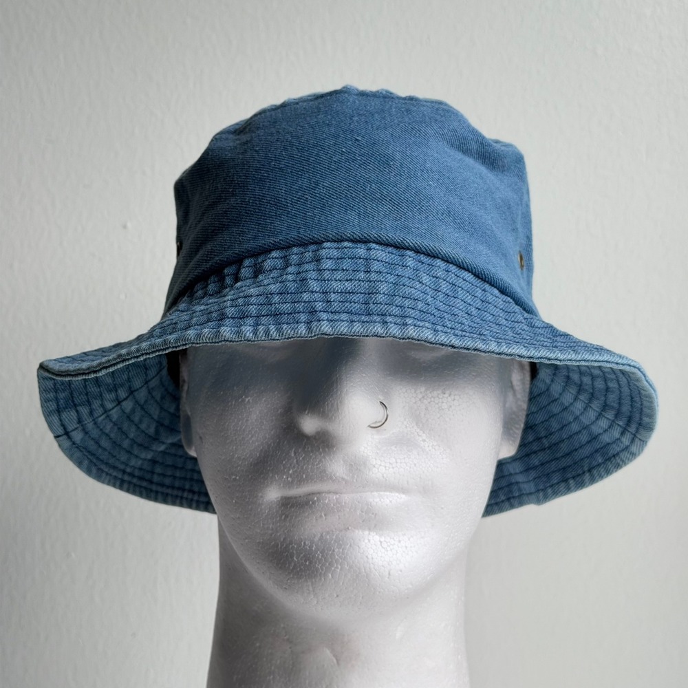 Vintage Denim Bucket Hat Blue Faded 90s Skater Unisex OS Streetwear Y2K